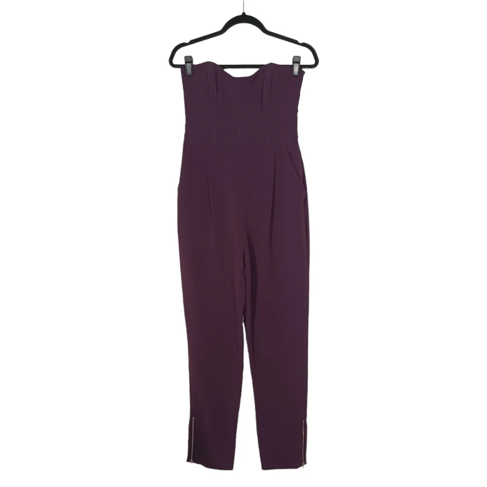 RACHEL RACHEL ROY Purple Strapless Sweetheart Neckline Jumpsuit 6 (Small) - Picture 5 of 10